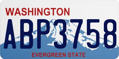 WA license plate ABP3758