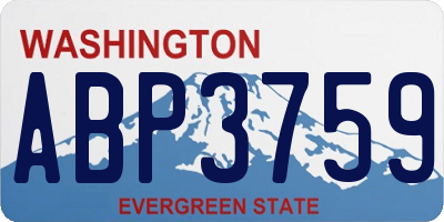 WA license plate ABP3759