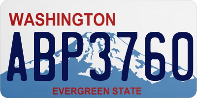 WA license plate ABP3760