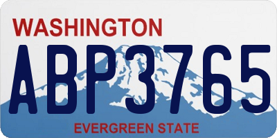 WA license plate ABP3765
