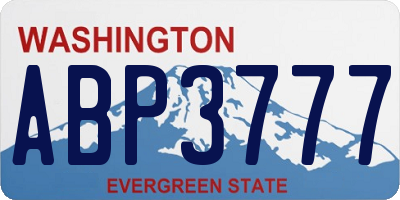 WA license plate ABP3777