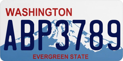 WA license plate ABP3789