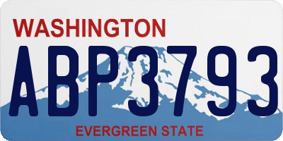 WA license plate ABP3793