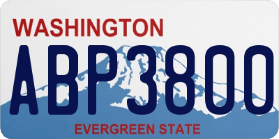WA license plate ABP3800