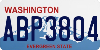 WA license plate ABP3804