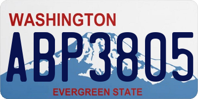WA license plate ABP3805