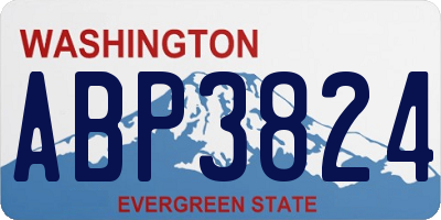 WA license plate ABP3824