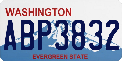 WA license plate ABP3832