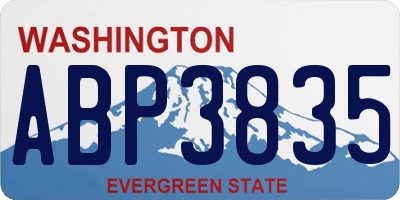 WA license plate ABP3835