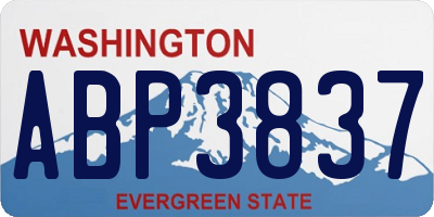 WA license plate ABP3837