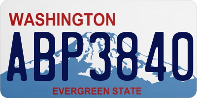 WA license plate ABP3840