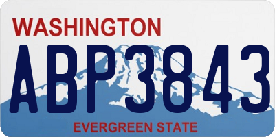 WA license plate ABP3843