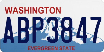 WA license plate ABP3847