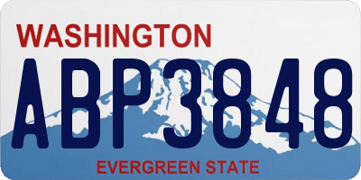 WA license plate ABP3848