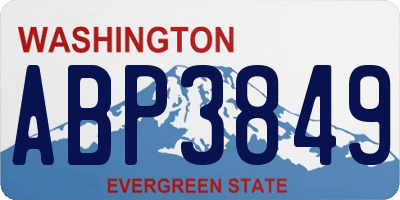 WA license plate ABP3849