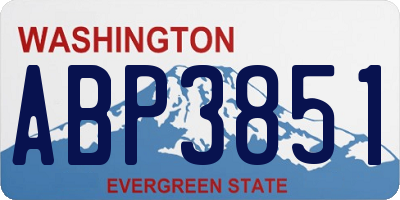 WA license plate ABP3851