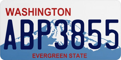 WA license plate ABP3855