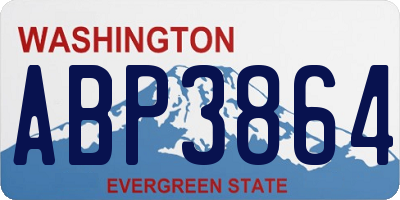 WA license plate ABP3864