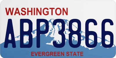 WA license plate ABP3866