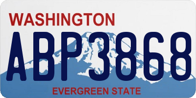 WA license plate ABP3868