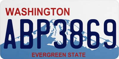 WA license plate ABP3869
