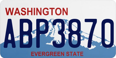 WA license plate ABP3870