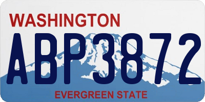 WA license plate ABP3872