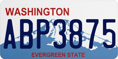 WA license plate ABP3875