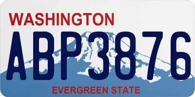 WA license plate ABP3876