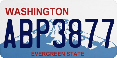 WA license plate ABP3877