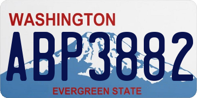 WA license plate ABP3882