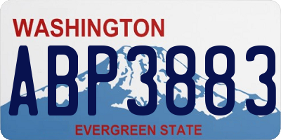 WA license plate ABP3883