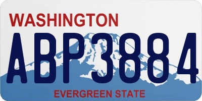 WA license plate ABP3884