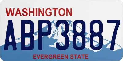 WA license plate ABP3887