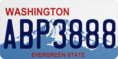 WA license plate ABP3888