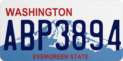 WA license plate ABP3894