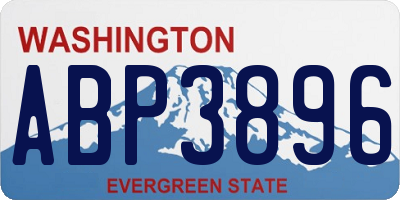 WA license plate ABP3896