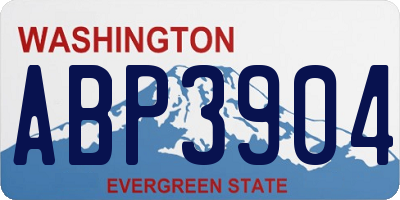 WA license plate ABP3904