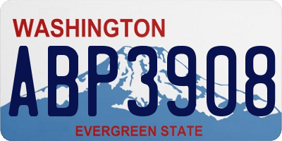WA license plate ABP3908