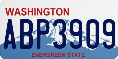 WA license plate ABP3909