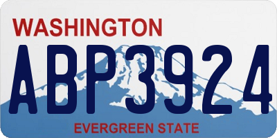 WA license plate ABP3924