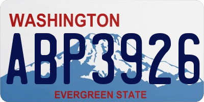WA license plate ABP3926