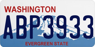 WA license plate ABP3933