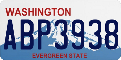 WA license plate ABP3938