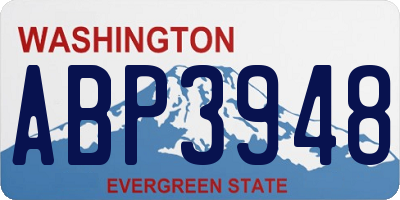 WA license plate ABP3948