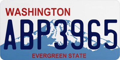 WA license plate ABP3965