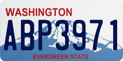 WA license plate ABP3971