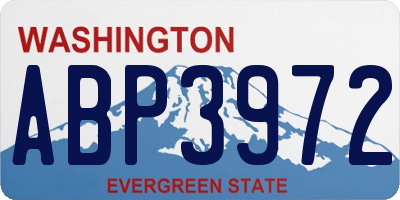 WA license plate ABP3972