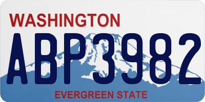WA license plate ABP3982