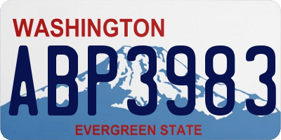 WA license plate ABP3983